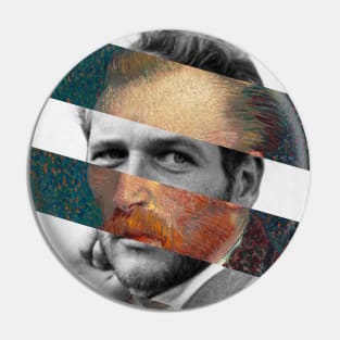 Van Gogh Self Portrait and Paul Newman Pin