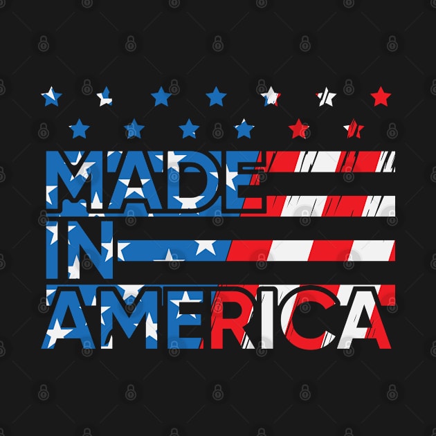 Made In America Pride Cute Born In USA 4th Of July Patriot T-shirt by ssflower