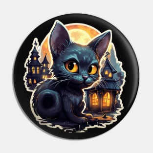Halloween Black Cat Pin