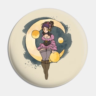 Girl sitting on the moon Pin