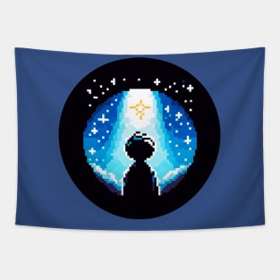 Starry Night Pixel Art - 8-Bit Night Sky Dreamscape Tapestry