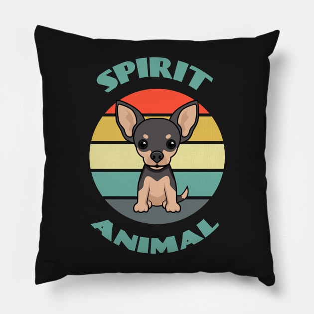 My Spirit Animal Chihuahua - Funny Dog Mom and Dog Dad Dog puppy Lover Cute Pillow by Meteor77