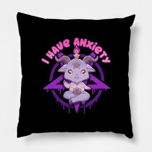 I have Anxiety - Creepy Cute Baphomet T-Shirt Pillow