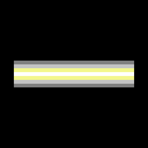 Deminonbinary Pride Flag Horizontal Stripe on Black by VernenInk