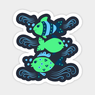 Aqua ocean animals - fish Magnet