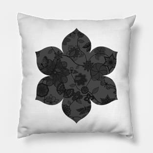 Butterfly Garden - Grey Pillow