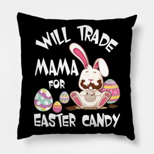 Bunny Eating Chocolate Will Trade Mama For Easter Candy Eggs Pillow