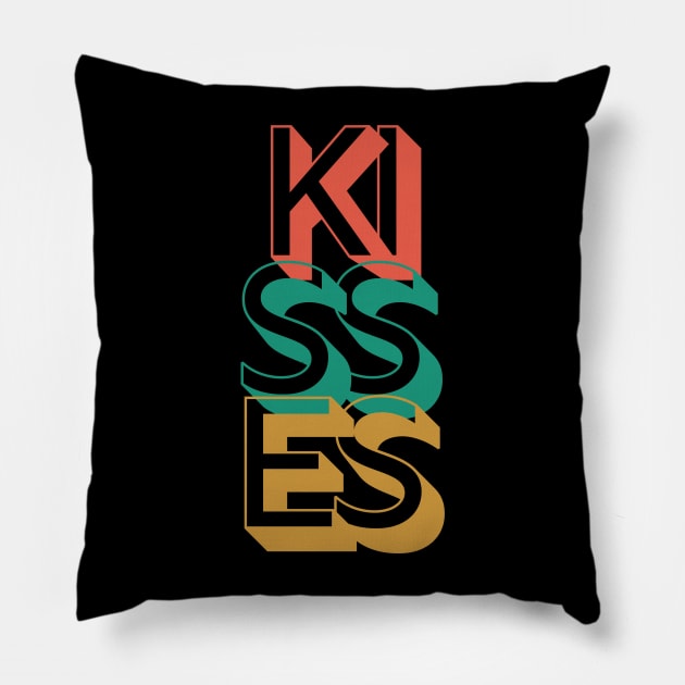 Retro Kisses Pillow by Rev Store
