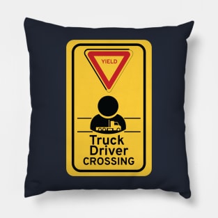 Truck Driver Crossing Pillow