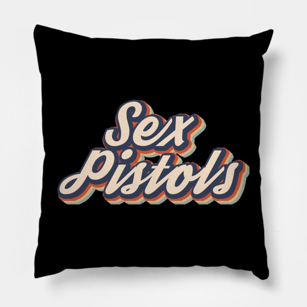 Sex Pistols Retro Style Pillow by Renegade andrew stone art