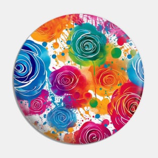 Rainbow flowers Pin