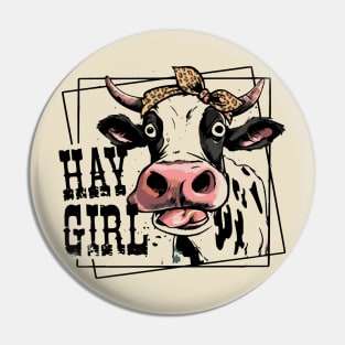 Hay Girl, Hay! fun western bandana heifer design Pin