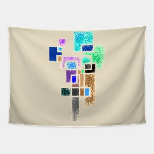 Abstract Color Cube Pattern Tapestry