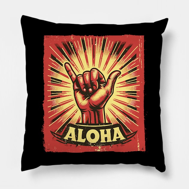 Aloha Hawaiian - Hawaii Shaka Sign Pillow by Graphic Duster