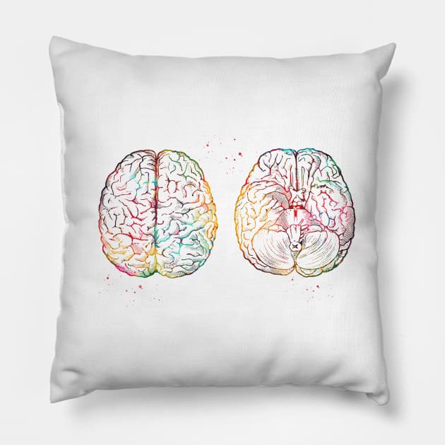 Human brain scheme Pillow by erzebeth