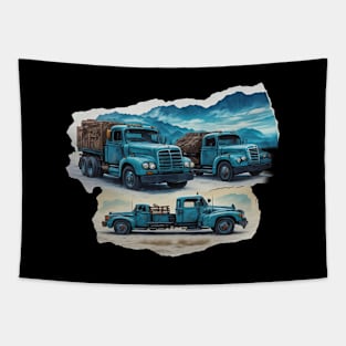 Truck Vintage Since Established Road Trucking Agriculture Tapestry