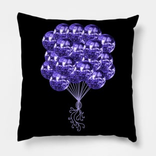 Funky Indigo Disco Ball Balloons Pillow