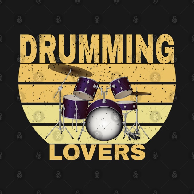 Funny Drummer Art For Men Women Drum Set Drumming Lovers by Titou design