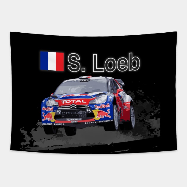 WRC Champion  Sébastien Loeb Tapestry by cowtown_cowboy