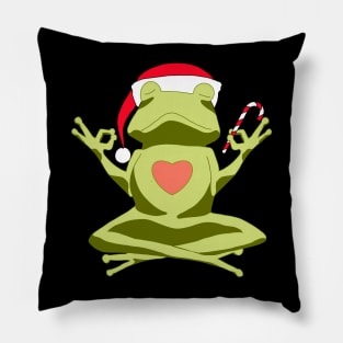 Santa Christmas Holiday Frog Meditating Pillow