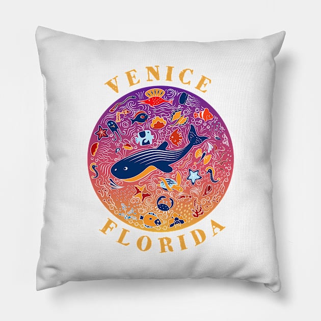 Venice Florida Cut Sea Life Souvenir Pillow by grendelfly73