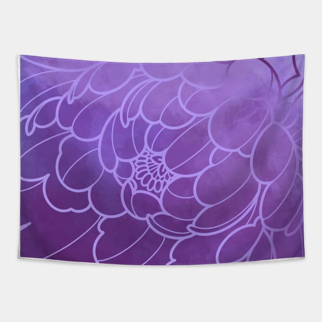 dark purple peony flower Tapestry by weilertsen