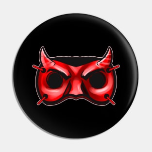 Horned Devil Mask Costume for Halloween Pin