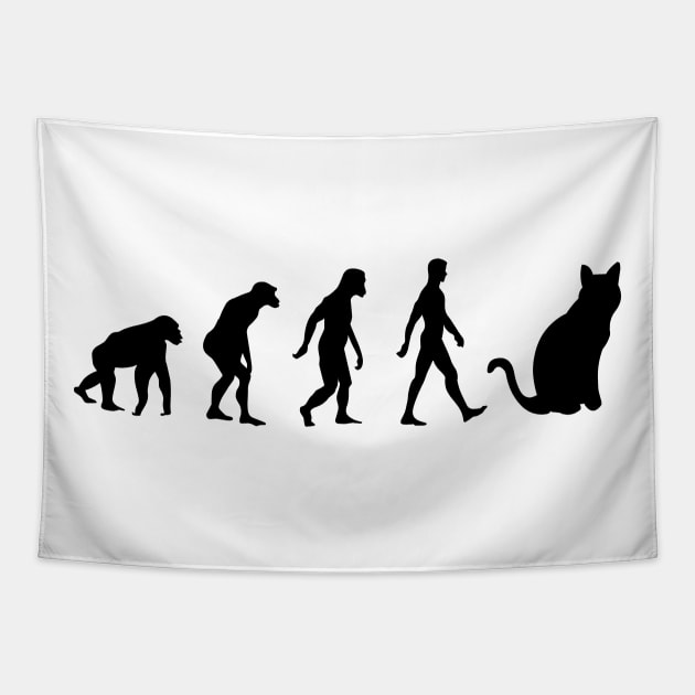 HUMAN CAT EVOLUTION Tapestry by MoreThanThat