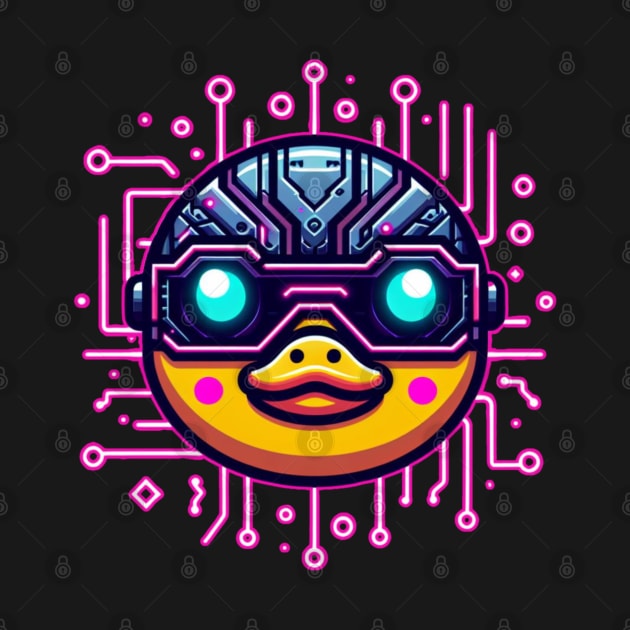 neon cyberpunk duck graphic by chems eddine