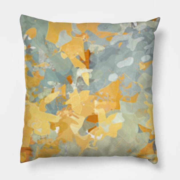 Camo Gold In Sand Pillow by Frajtgorski