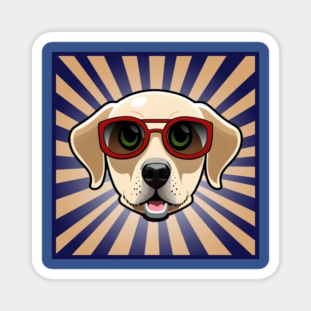 Red Sunglasses Golden Retriever Puppy Magnet by 4U2NV-LDN