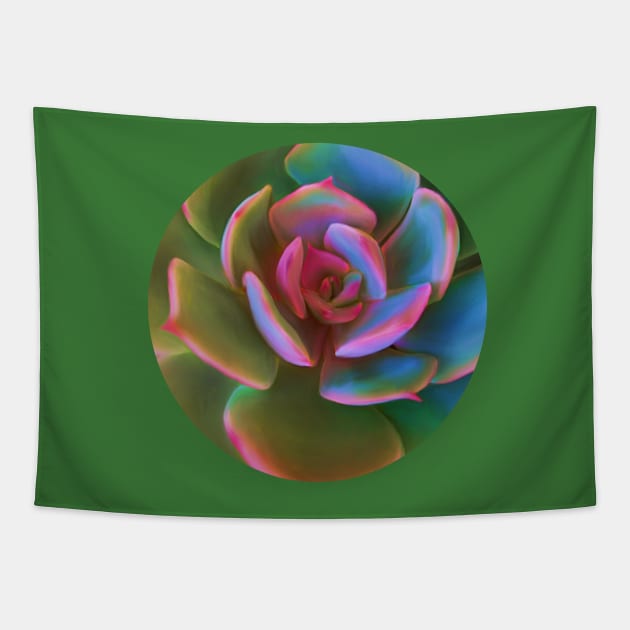 Pink Succulent Tapestry by artbysavi