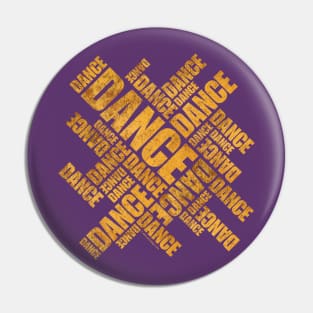 Typographic Dance (Rust) Pin