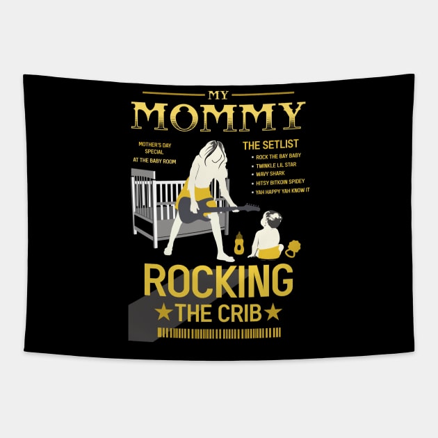 mothers day mommy rocking the crib retro 07 Tapestry by HCreatives