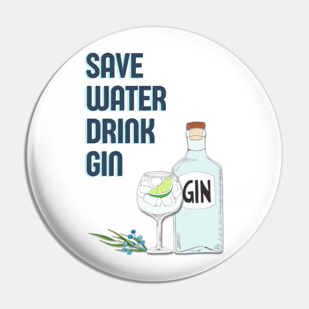 Save water drink gin funny gin tonic bottle quote Pin by OYPT design