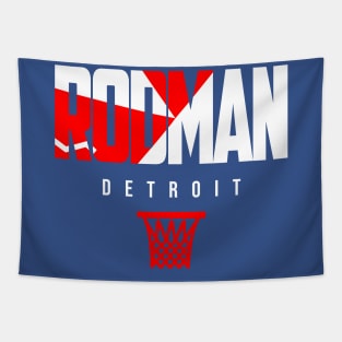 Rodman Detroit Basketball Tapestry