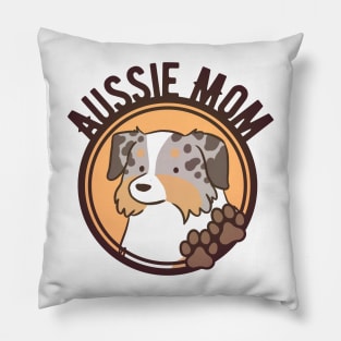 Aussie mom - cute australian shepherd dog illustration Pillow