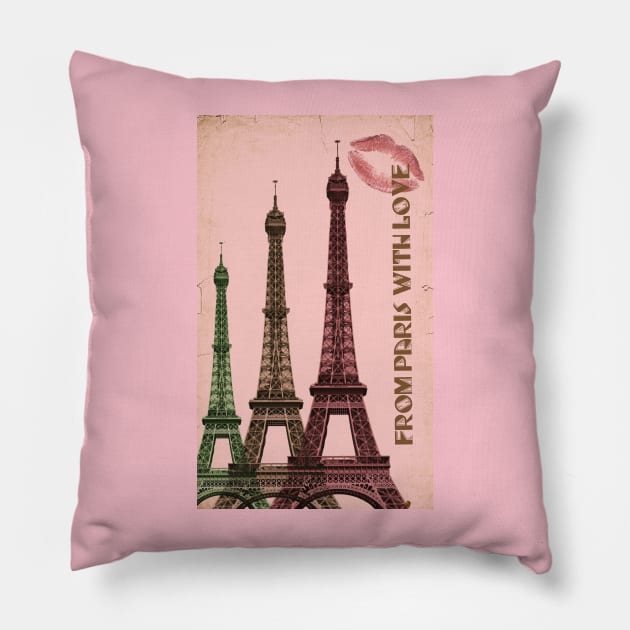 From Paris With Love Pillow by Pandora's Tees