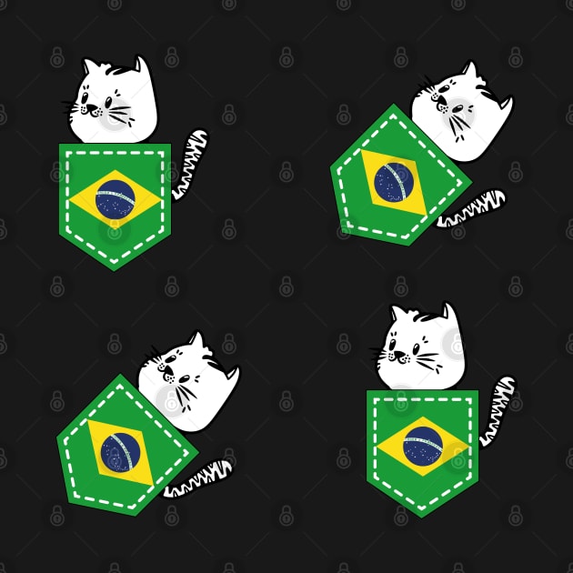 Patriotic Pocket Pussy - Cat Lover -  Brazilian Patriot by PosterpartyCo