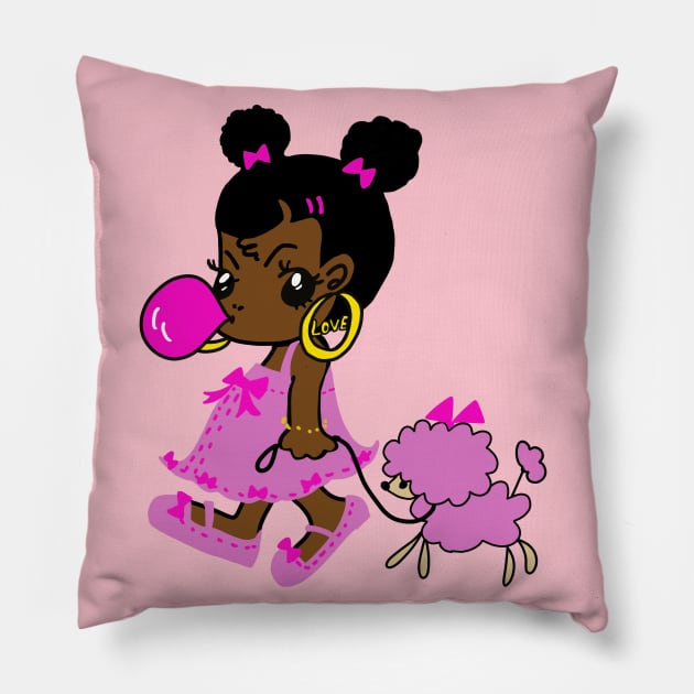 black girl Pillow by yumiyoshi4