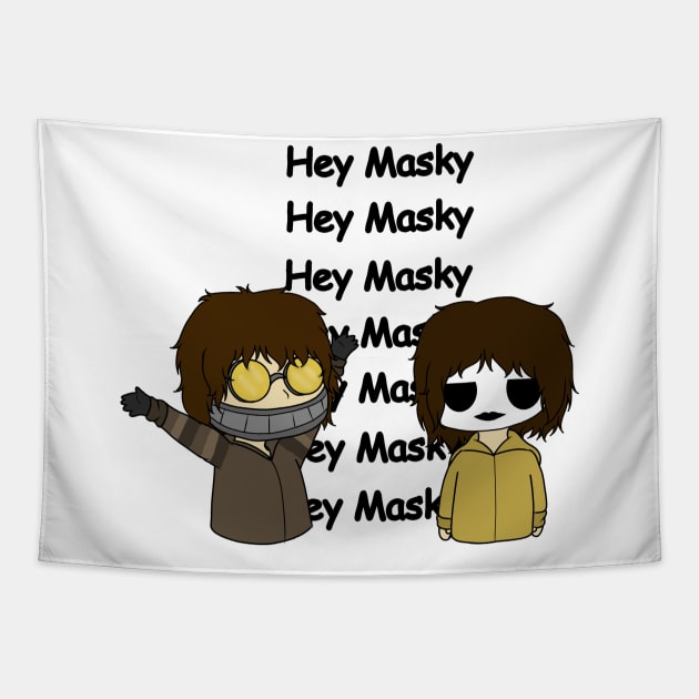 Hey Masky Tapestry by LillyTheChibi