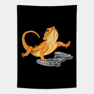 Bearded Dragon Headphones Video Game Tapestry