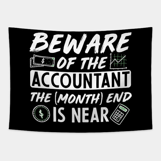 Beware of the accountant  Accounting tax season numbers Tapestry by Caskara