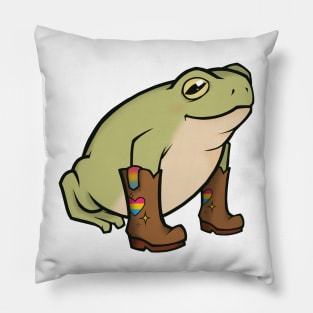 Pansexual Pride Cowboy Boots Frog Pillow