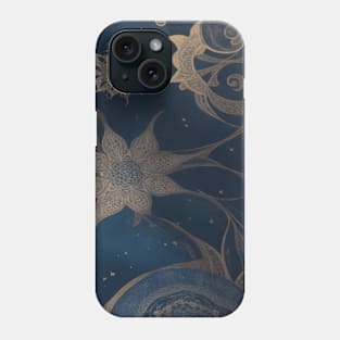 golden and blue pattern Phone Case