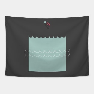 waves red swimsuit Tapestry