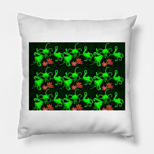 Lilies in Red and Green Pillow