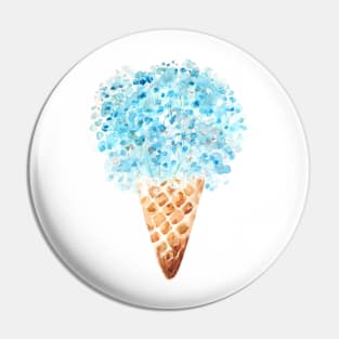 blue gypsopgila flowers cone watercolor Pin