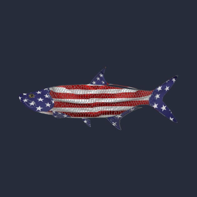 Tarpon American flag  USA by Hook Ink