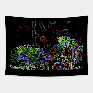 psychedelic flowers Tapestry